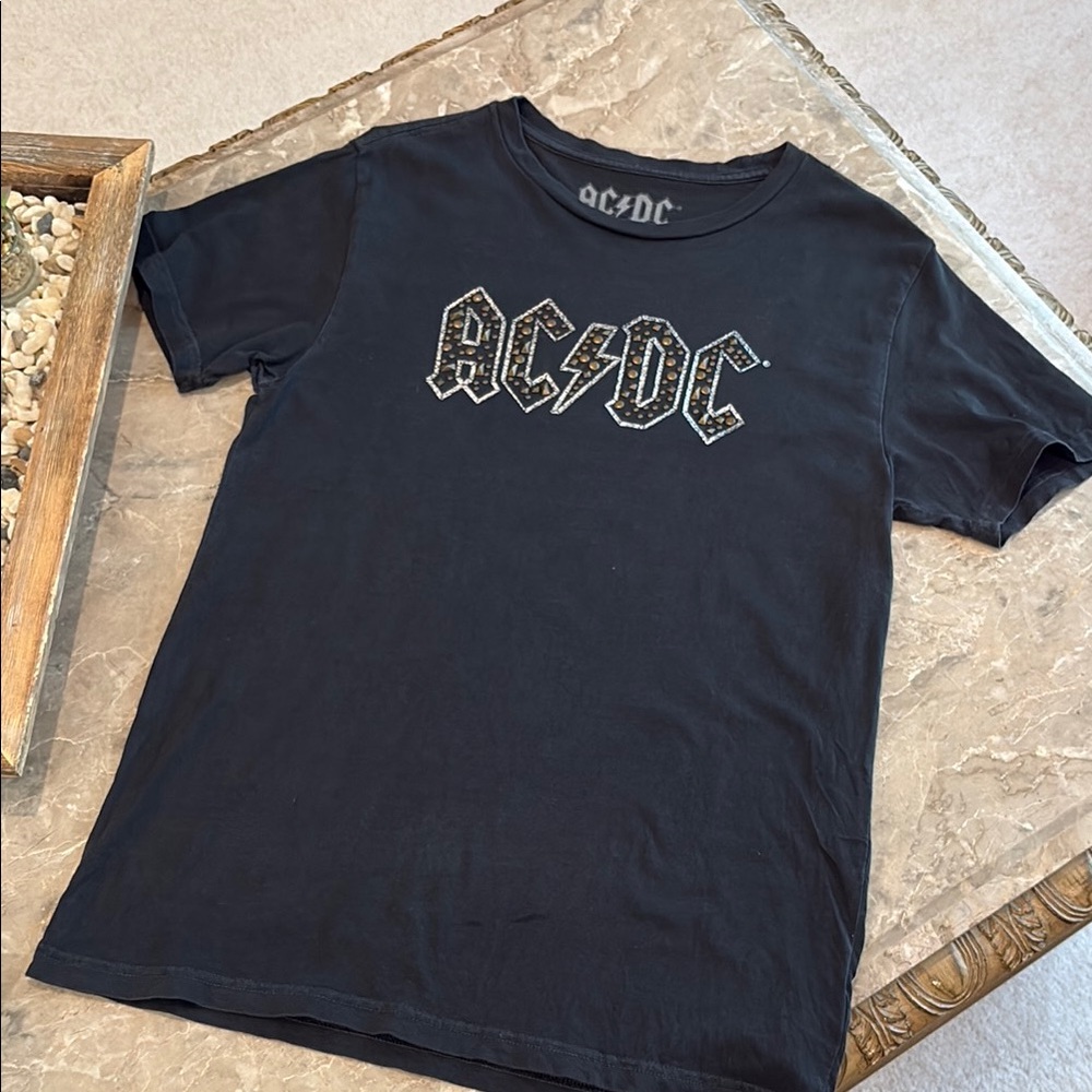 AC/DC Tee with studded detail